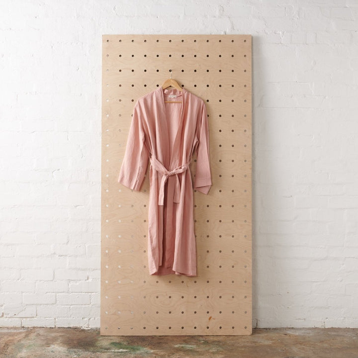 Linen Bathrobe - Pink (Long) - Bathrobe