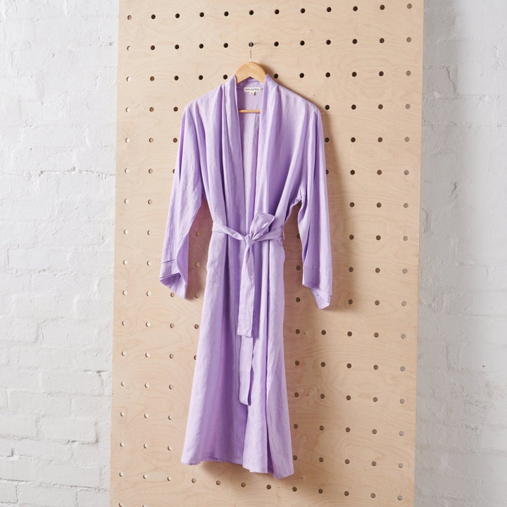 Linen Bathrobe - Purple (Long Length) - Bathrobe