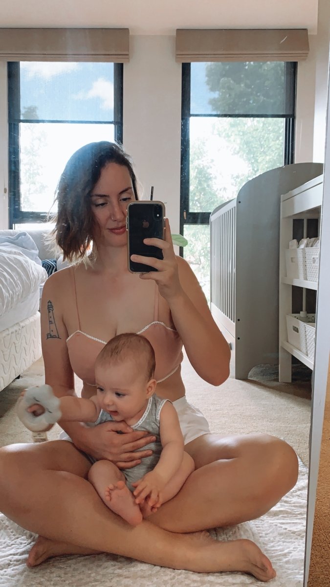 Linen Bralette in pink worn with matching shorts - Jade and May