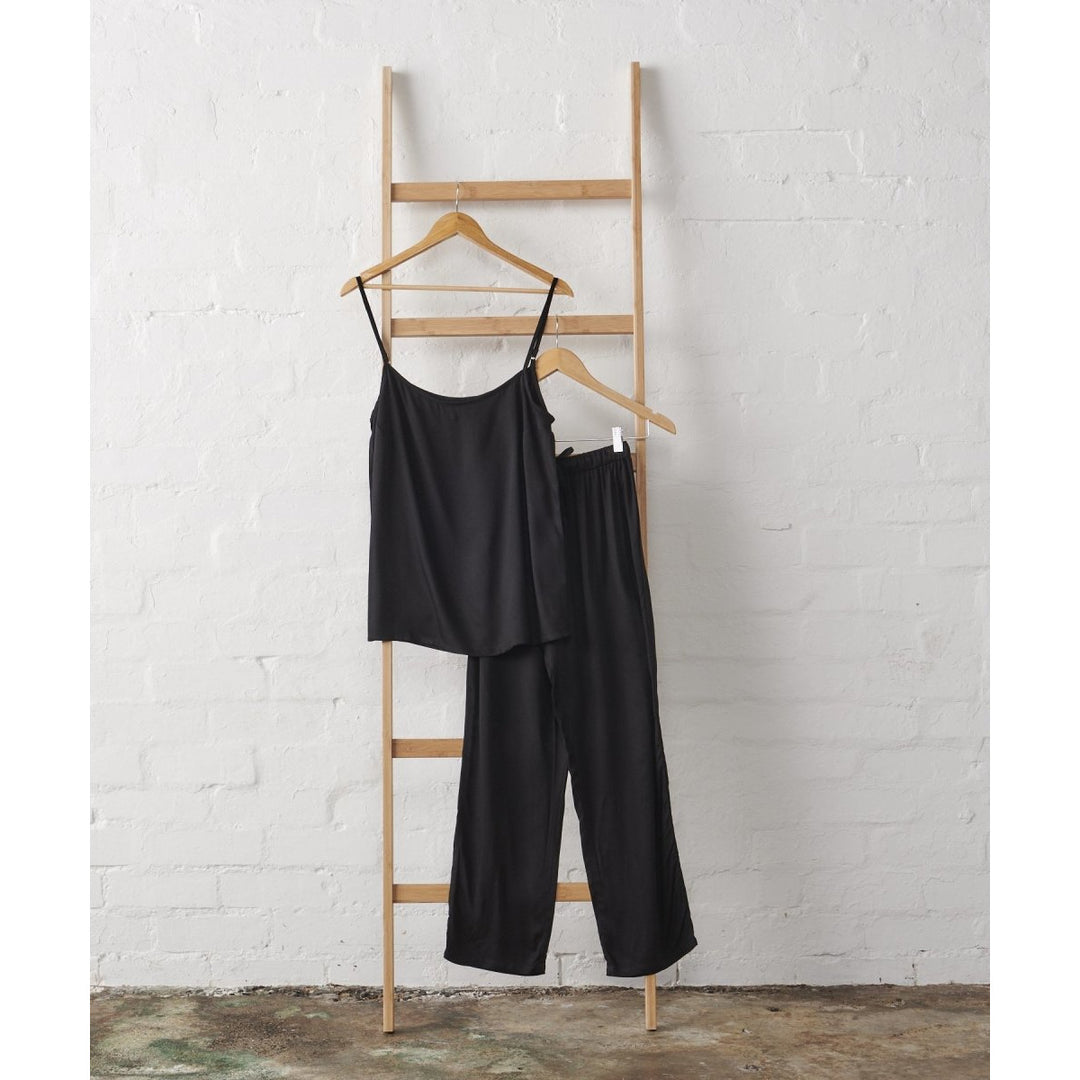 Linen Cami and Pant PJ Set - Black | Jade and May - Pyjamas