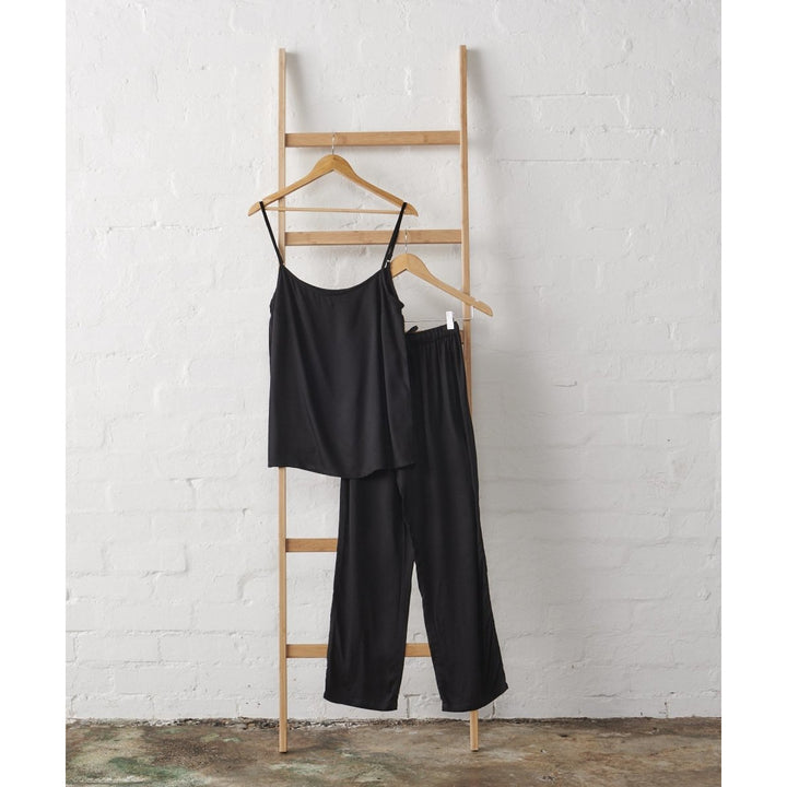 Linen Cami and Pant PJ Set - Black | Jade and May - Pyjamas