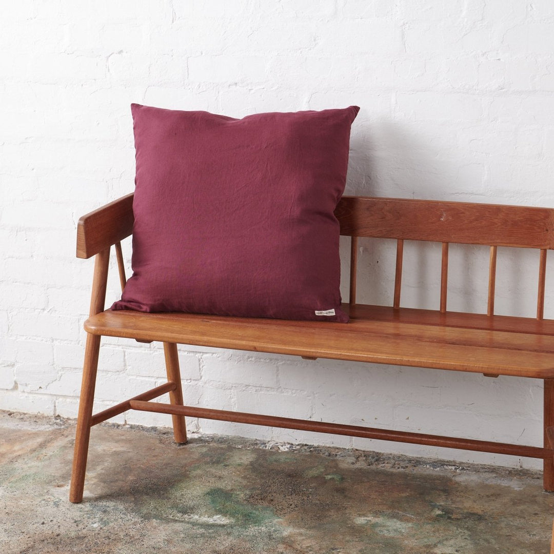 Linen European Pillowcase in Burgundy - Pillowcase