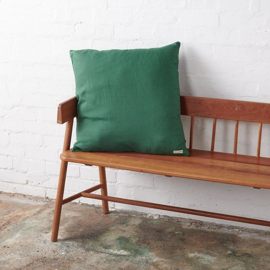 Linen European Pillowcase in Emerald Green - Pillowcase