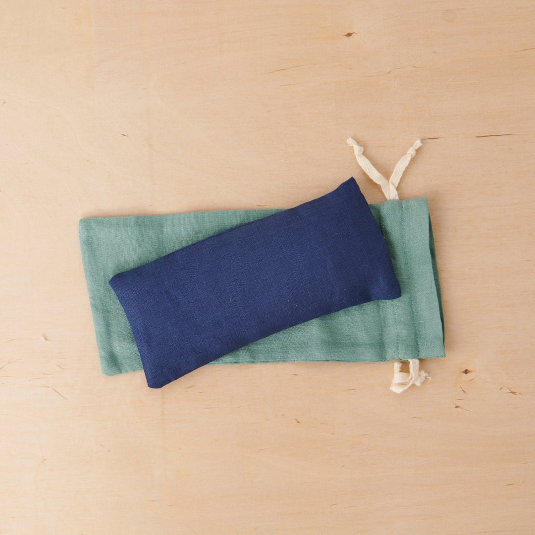 Linen Eye Pillow - Navy & Sage | Jade and May - Eye Pillows