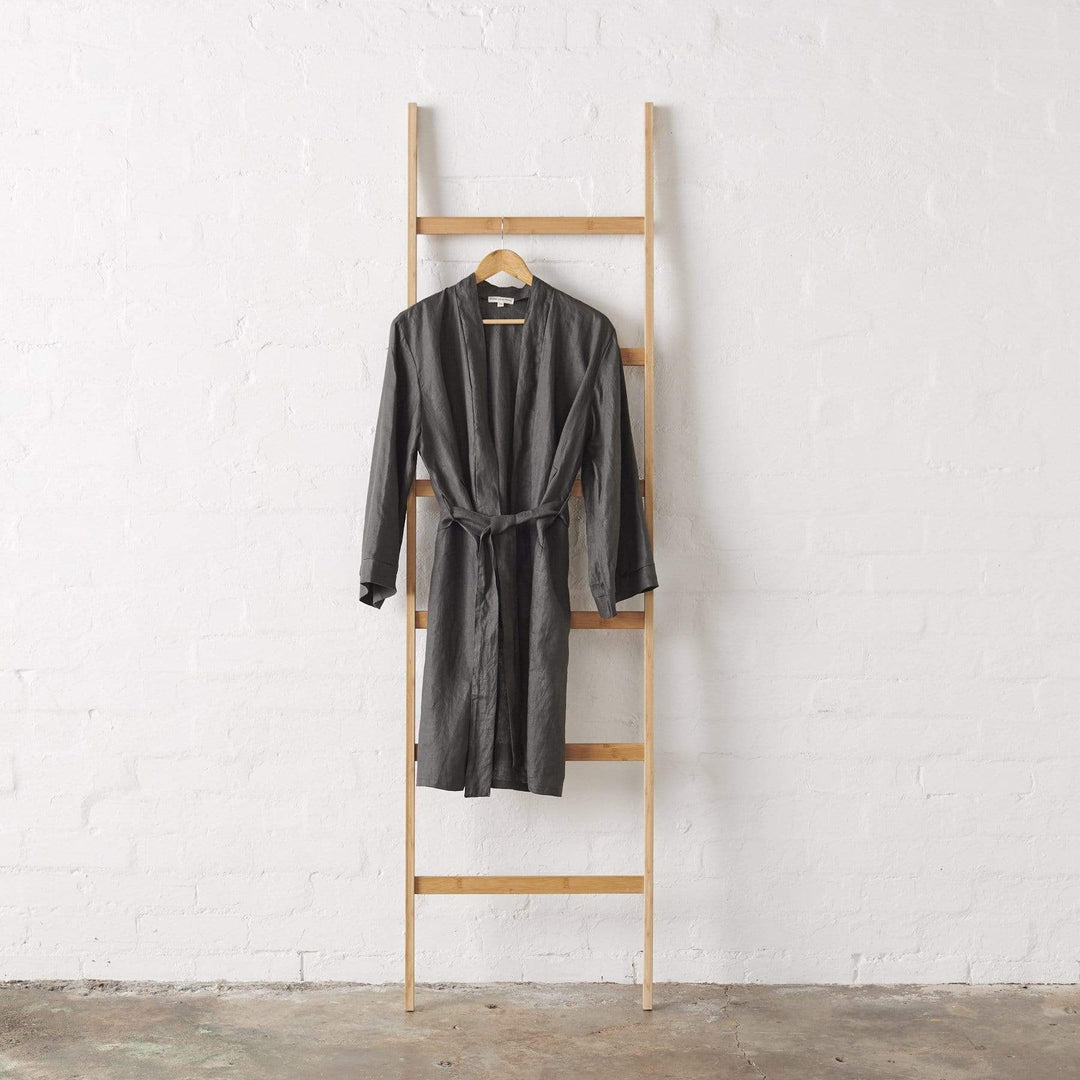 Linen Bathrobe in Charcoal - Bathrobe