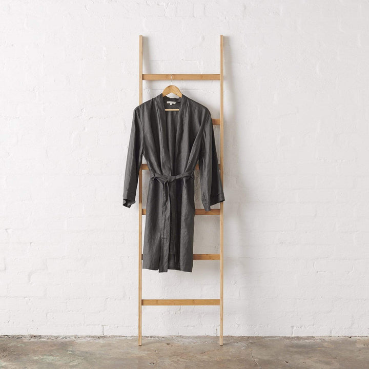 Linen Bathrobe in Charcoal - Bathrobe