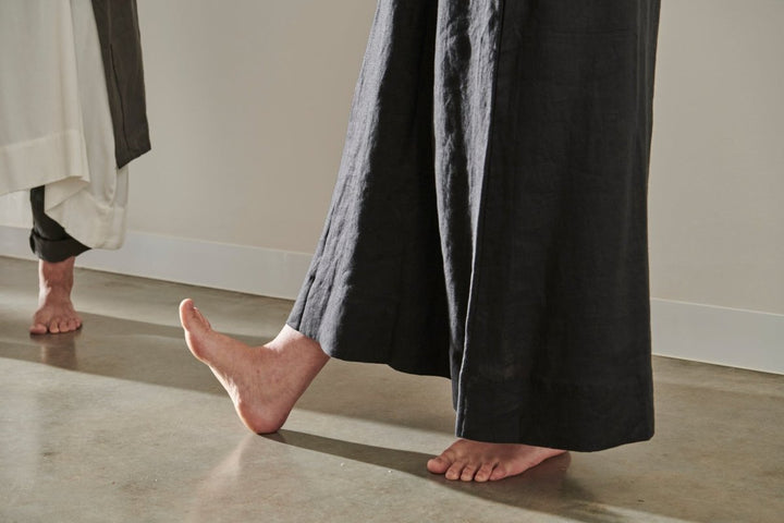 Linen Nightie - Black - Nightie