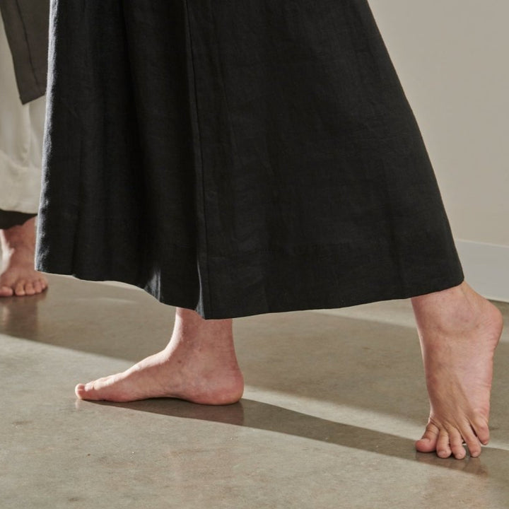 Linen Nightie - Black - Nightie