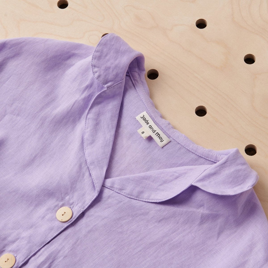 Linen Pyjama Set - Purple - Pyjamas