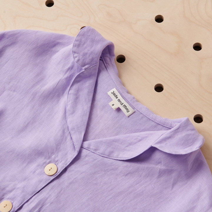 Linen Pyjama Set - Purple - Pyjamas