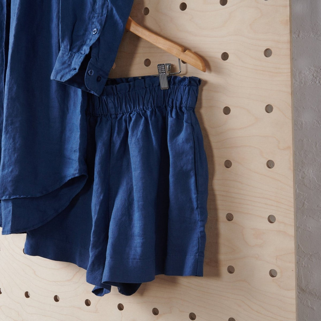 Linen Short - Navy - Linen Shorts