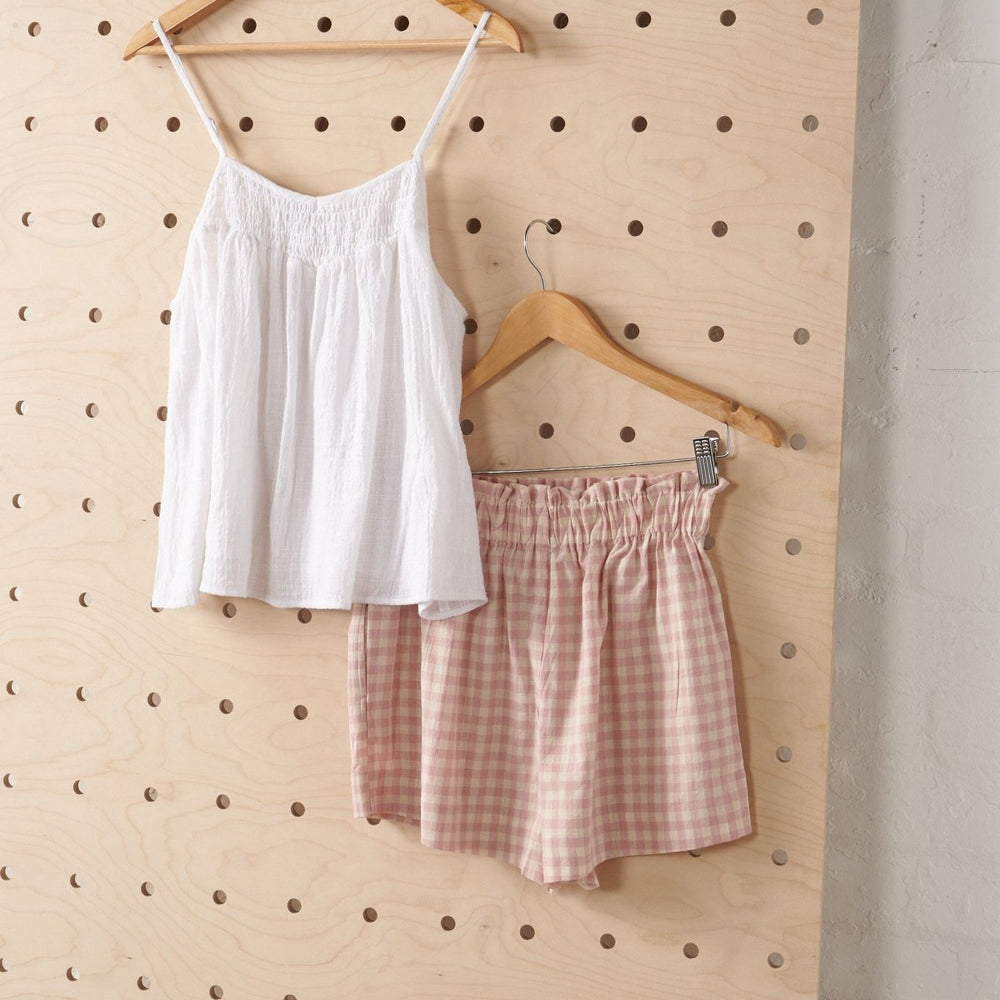 Linen Shorts - Gingham - Linen Shorts