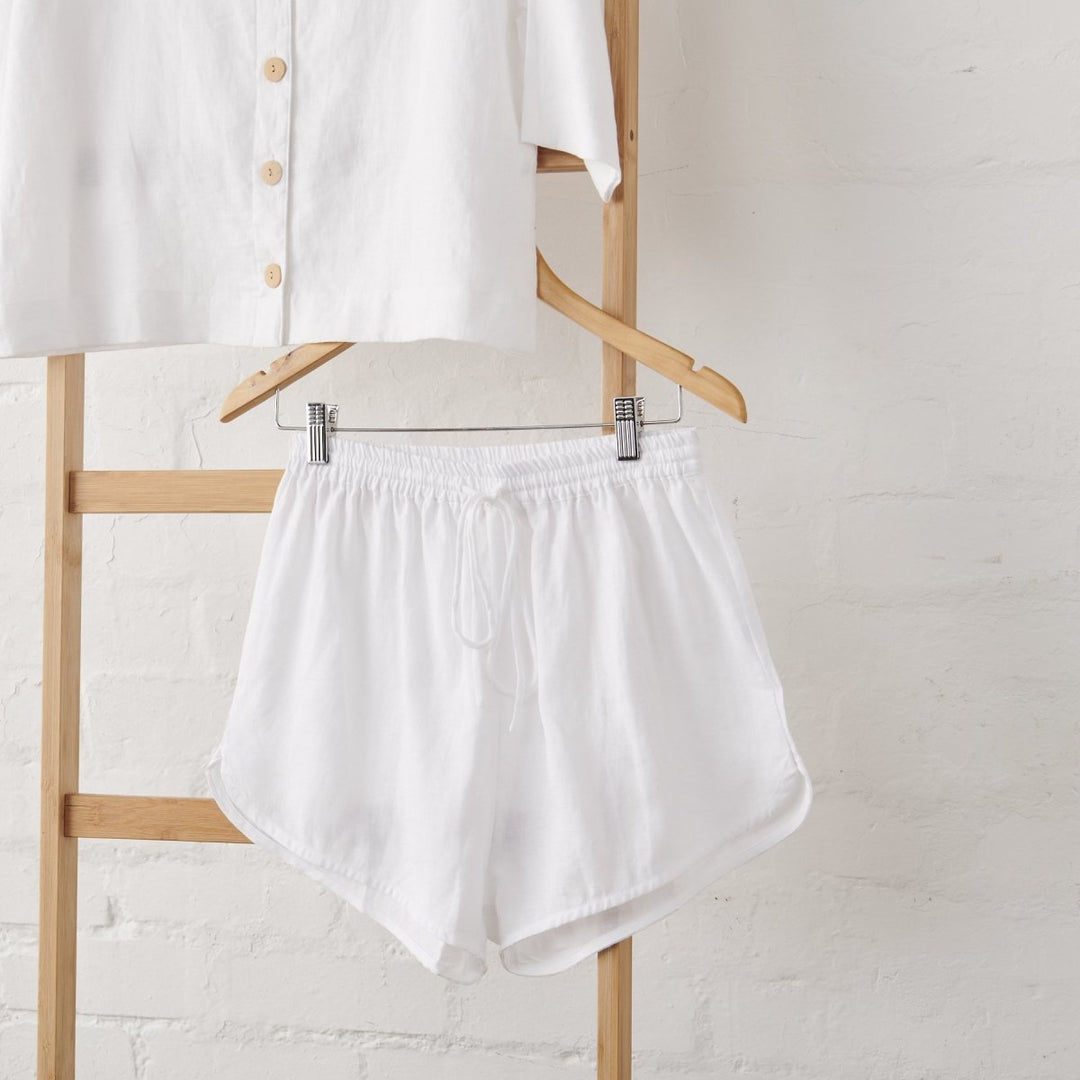 White Linen Shorts - Pajamas