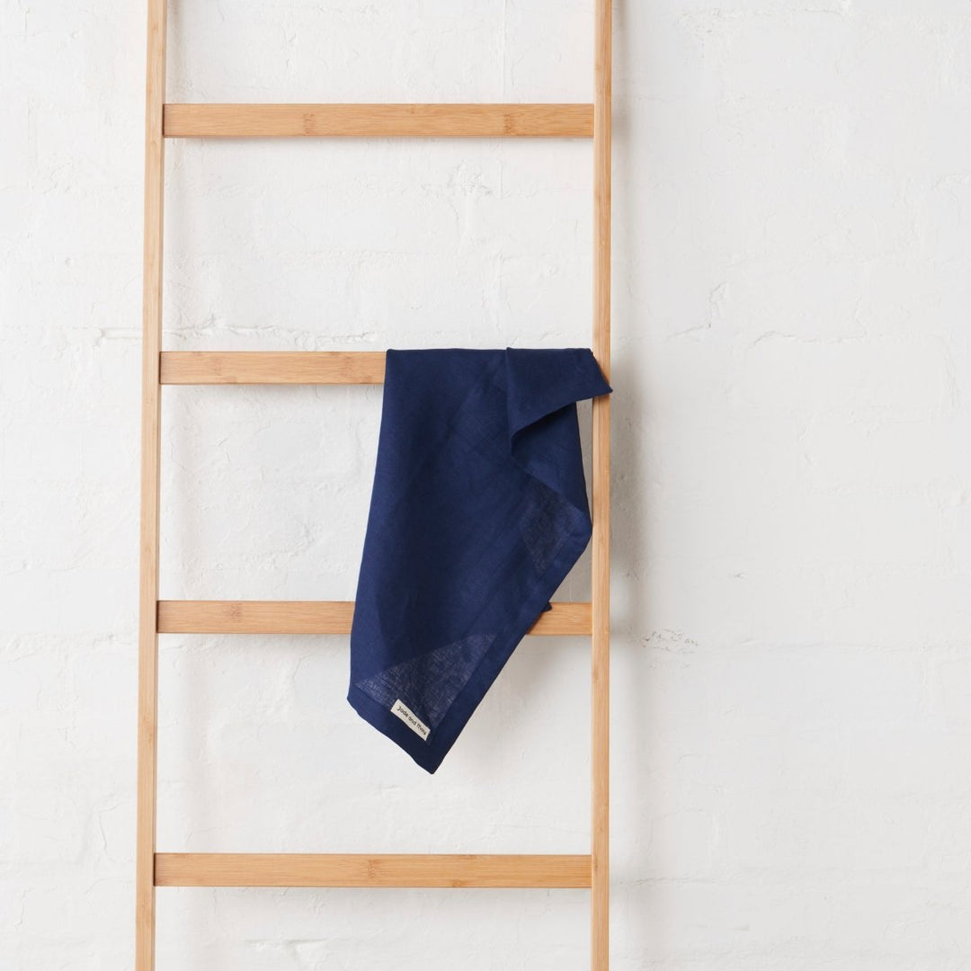Linen Tea Towel - Navy - Tea Towel