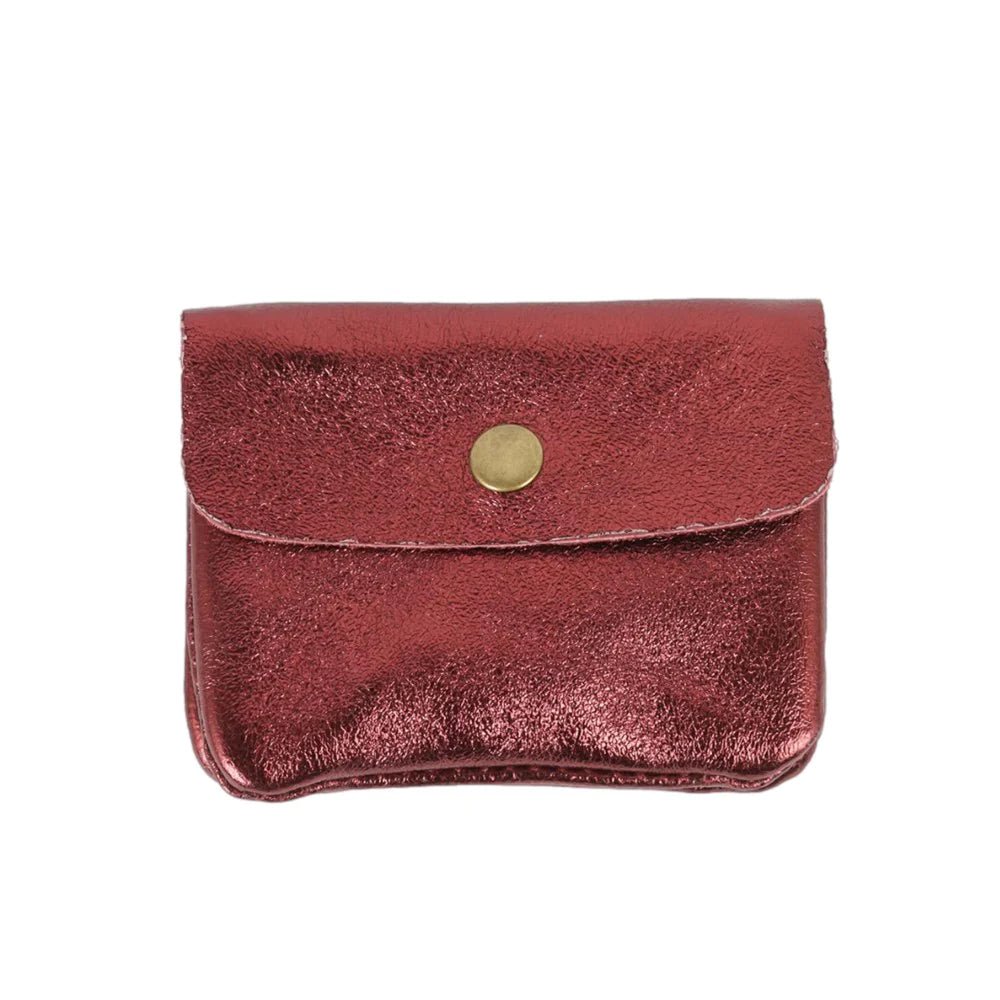 Maison Fanli Coin Purse in Metallic Bordeaux - Purse