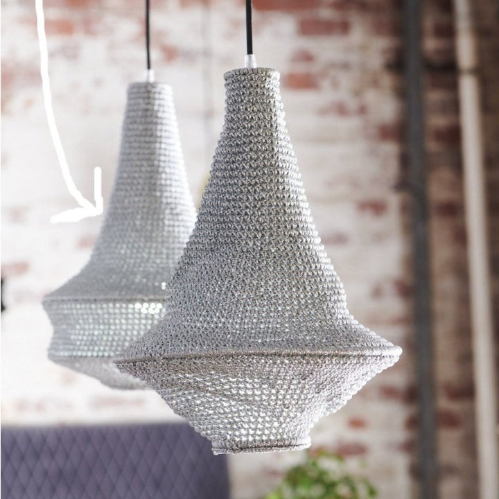Moroccan Pendant Light - Metallic Silver - Lighting