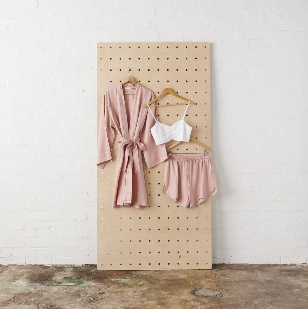Linen Sleepwear Bundle - Pink & White - Bundles