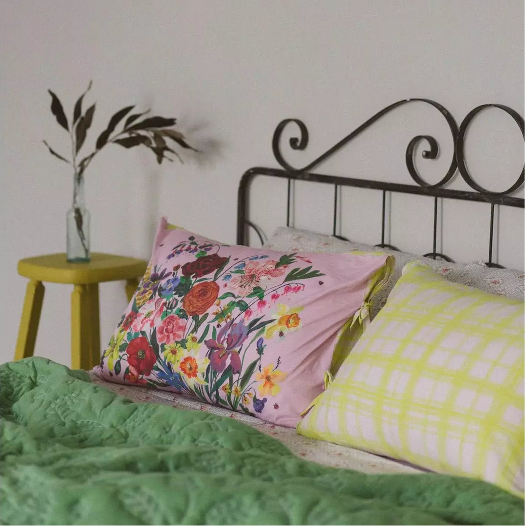 Lazybones Australia | Rainbow Floral Pink pillowcase set - Pillow Case