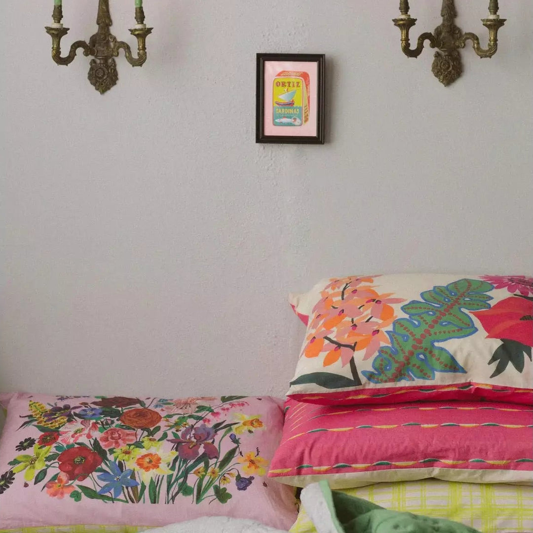 Lazybones Australia | Rainbow Floral Pink pillowcase set - Pillow Case