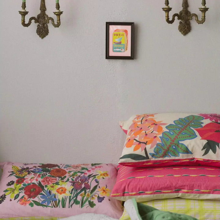 Lazybones Australia | Rainbow Floral Pink pillowcase set - Pillow Case