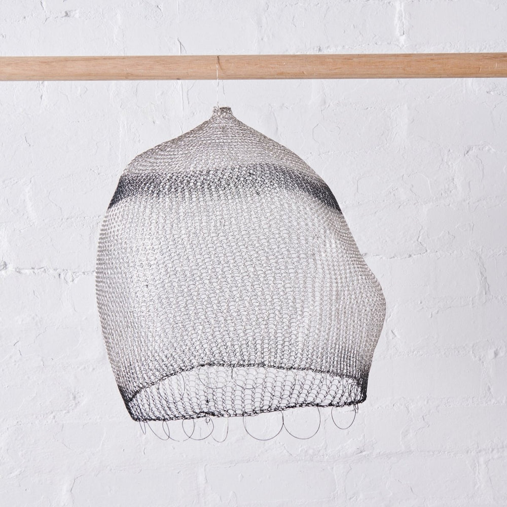 Round Wire Pendant | Silver & Black - Lighting