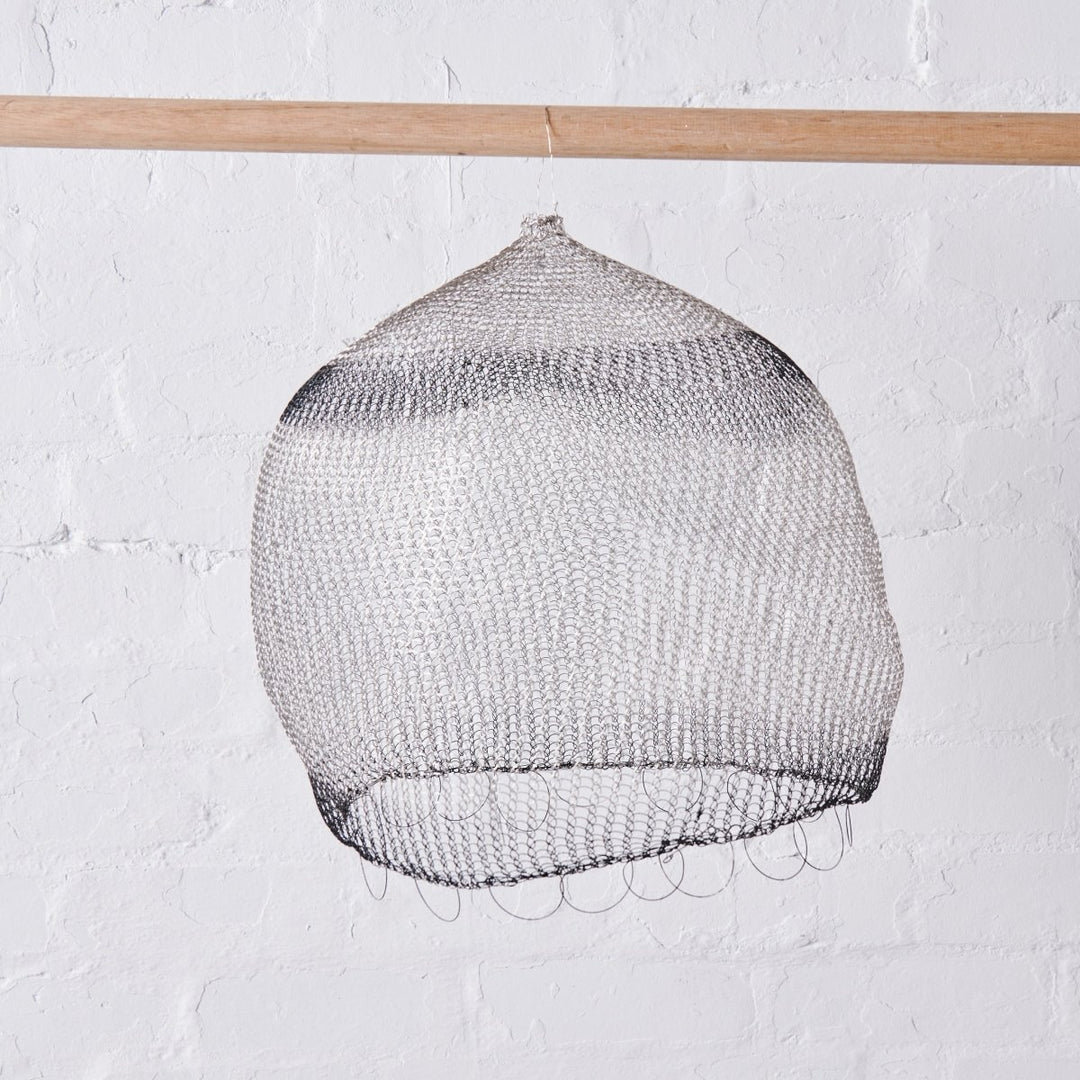 Round Wire Pendant | Silver & Black - Lighting