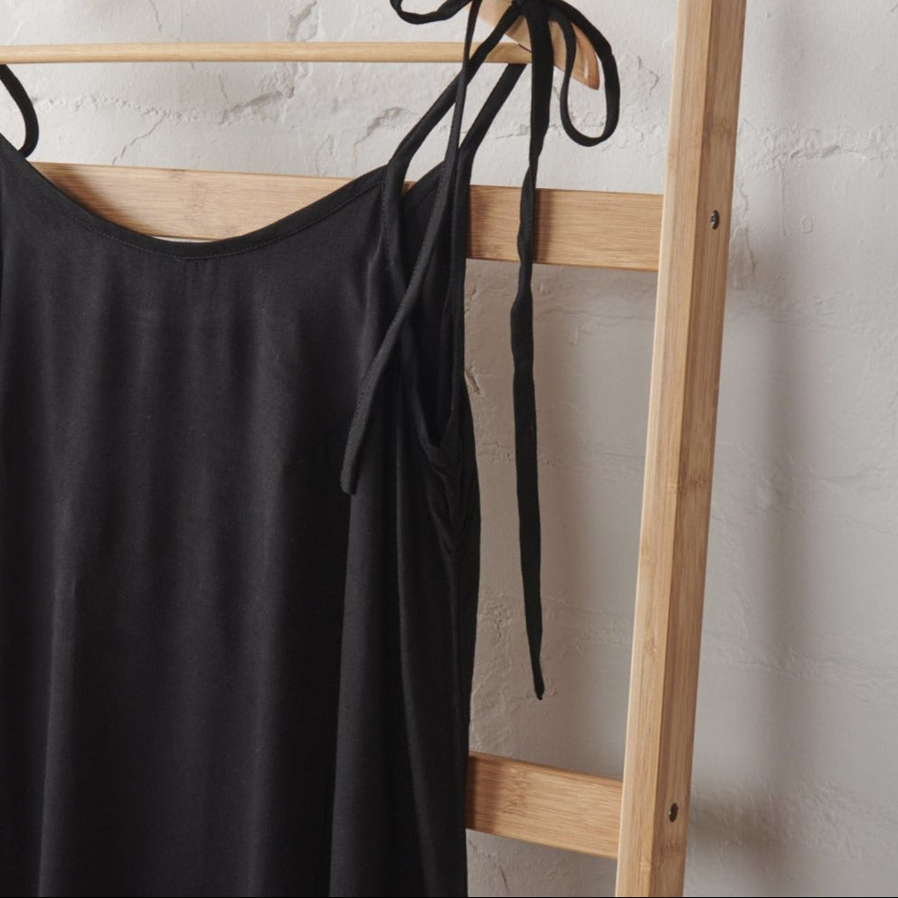 Linen Nightie - Black - Nightie