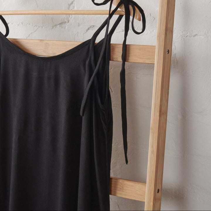 Linen Nightie - Black - Nightie