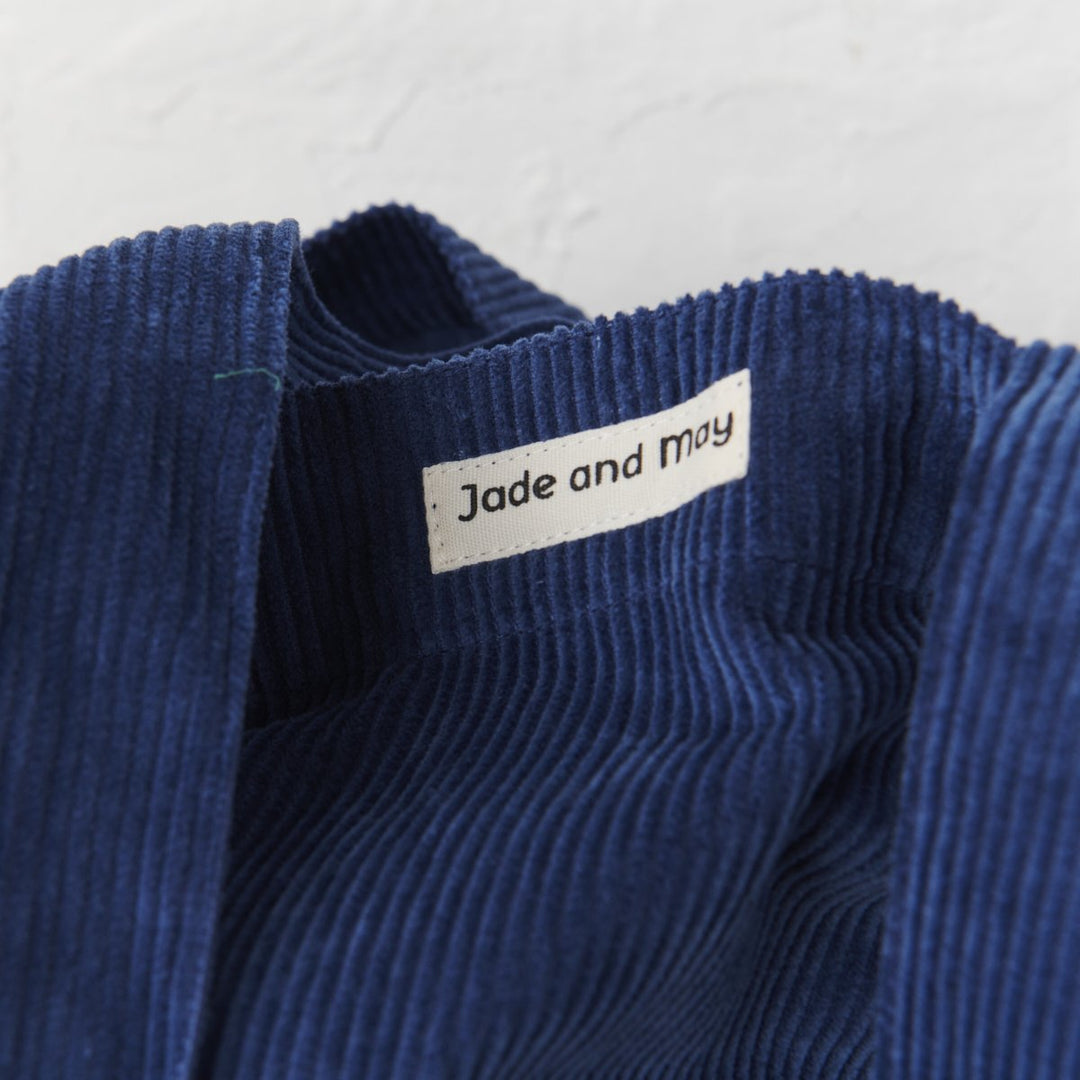 Cord Tote Bag - Blue - Tote Bag - close up