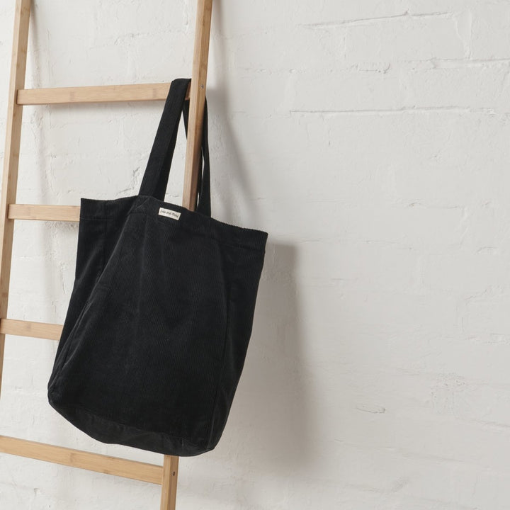 Cord Tote Bag in Black - Cord Tote Bag