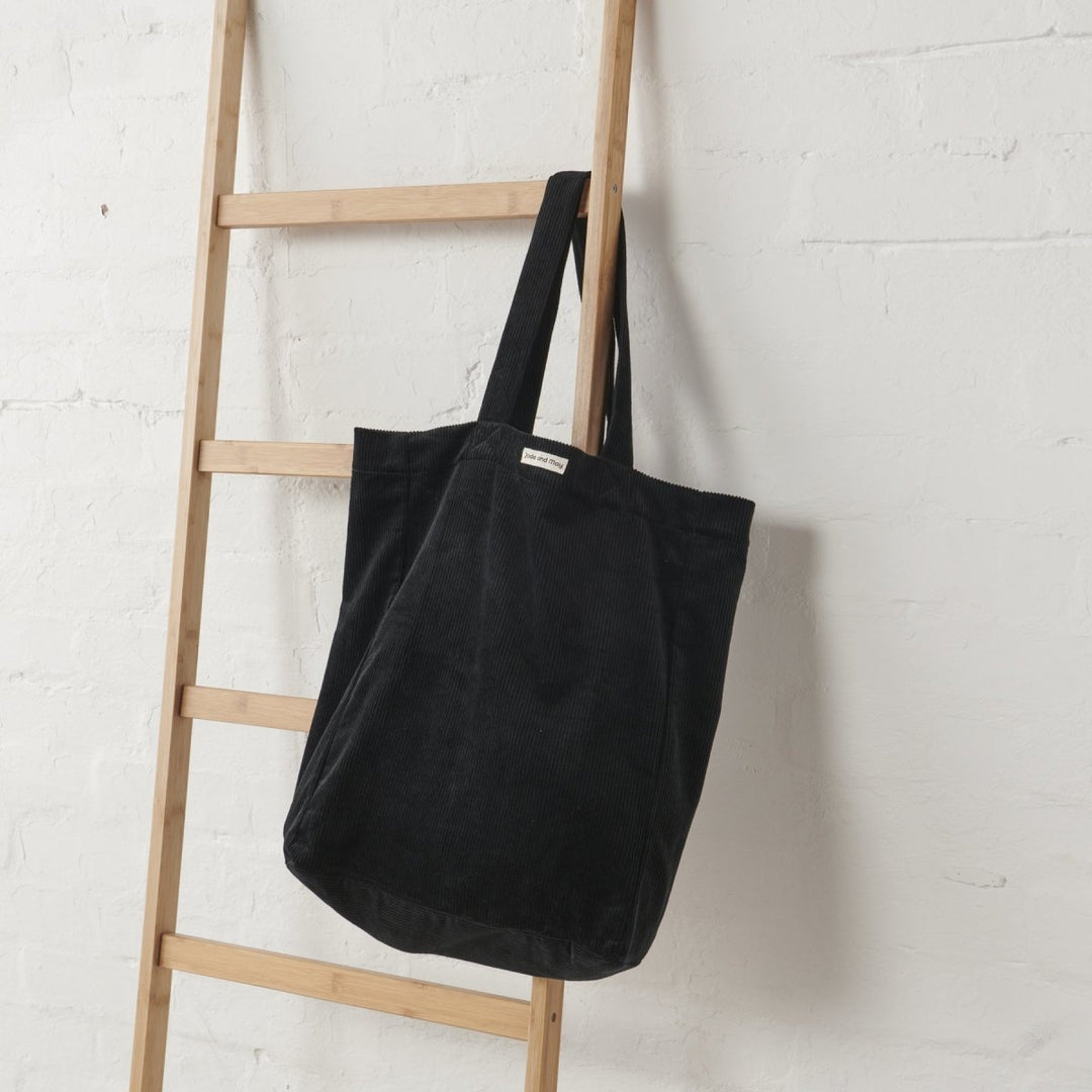 Cord Tote Bag in Black - Cord Tote Bag