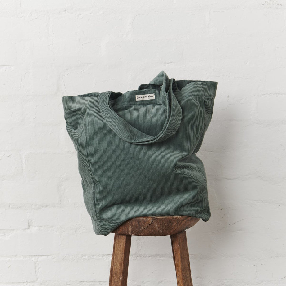 Cord Tote Bag - Sage Green-Jade and May-Cord Tote Bag-Jade and May