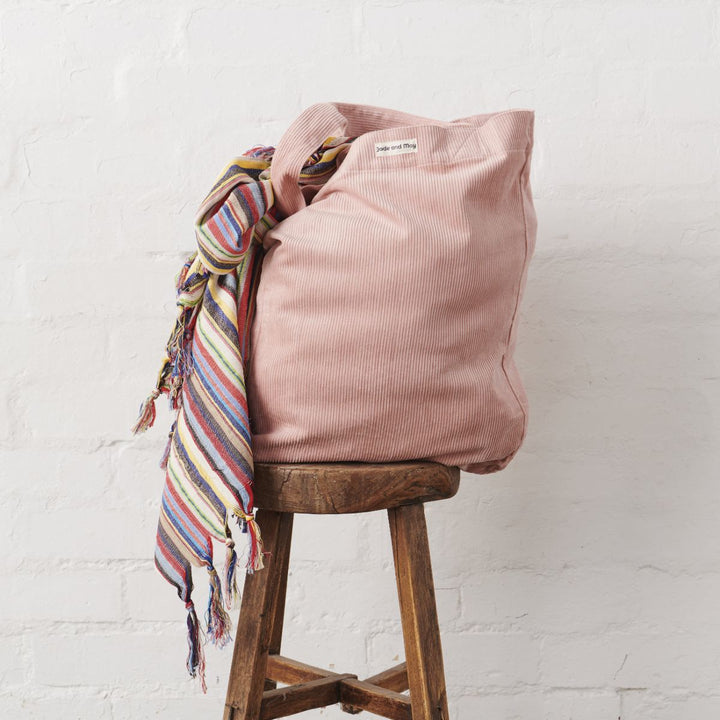 Cord Tote Bag - Pink - Cord Tote Bag