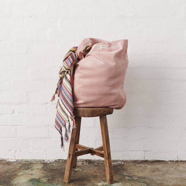 Cord Tote Bag - Pink - Cord Tote Bag