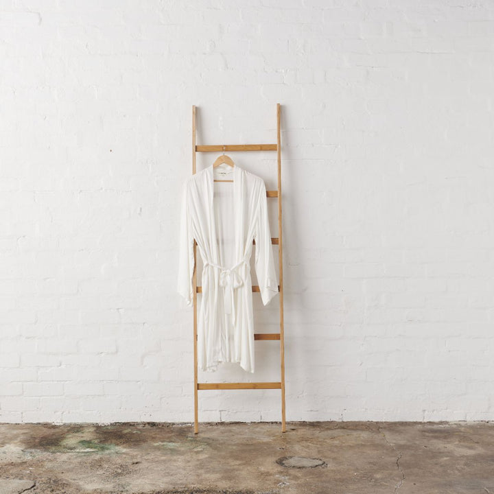 Bamboo Robe in White - Bathrobe