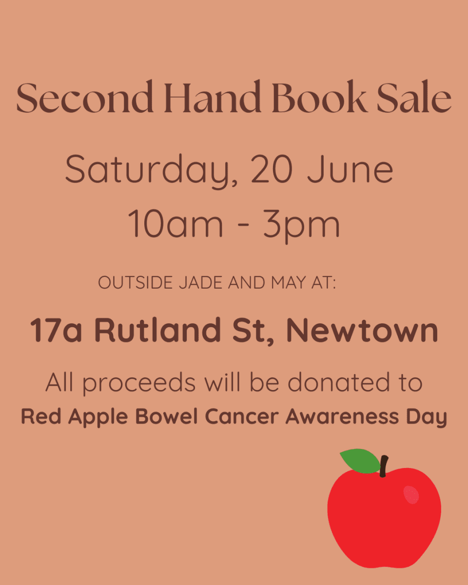 Second Hand Book Sale for Red Apple Cancer Awareness Day - Jade and May