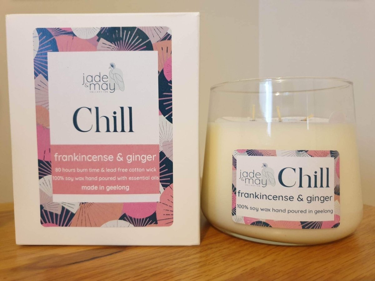 Sleep Like an Egyptian with Frankincense.. and Chill - our Natural Soy Candle. - Jade and May