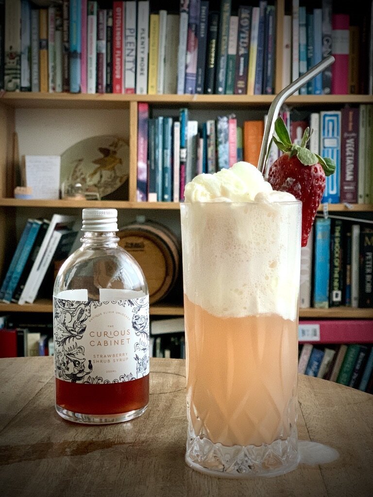 The Curious Cabinet Strawberry Shrub & Ice-cream Float - Jade and May