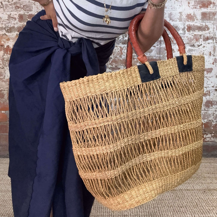 African Baskets - Open Weave Basket in Multiple Colours