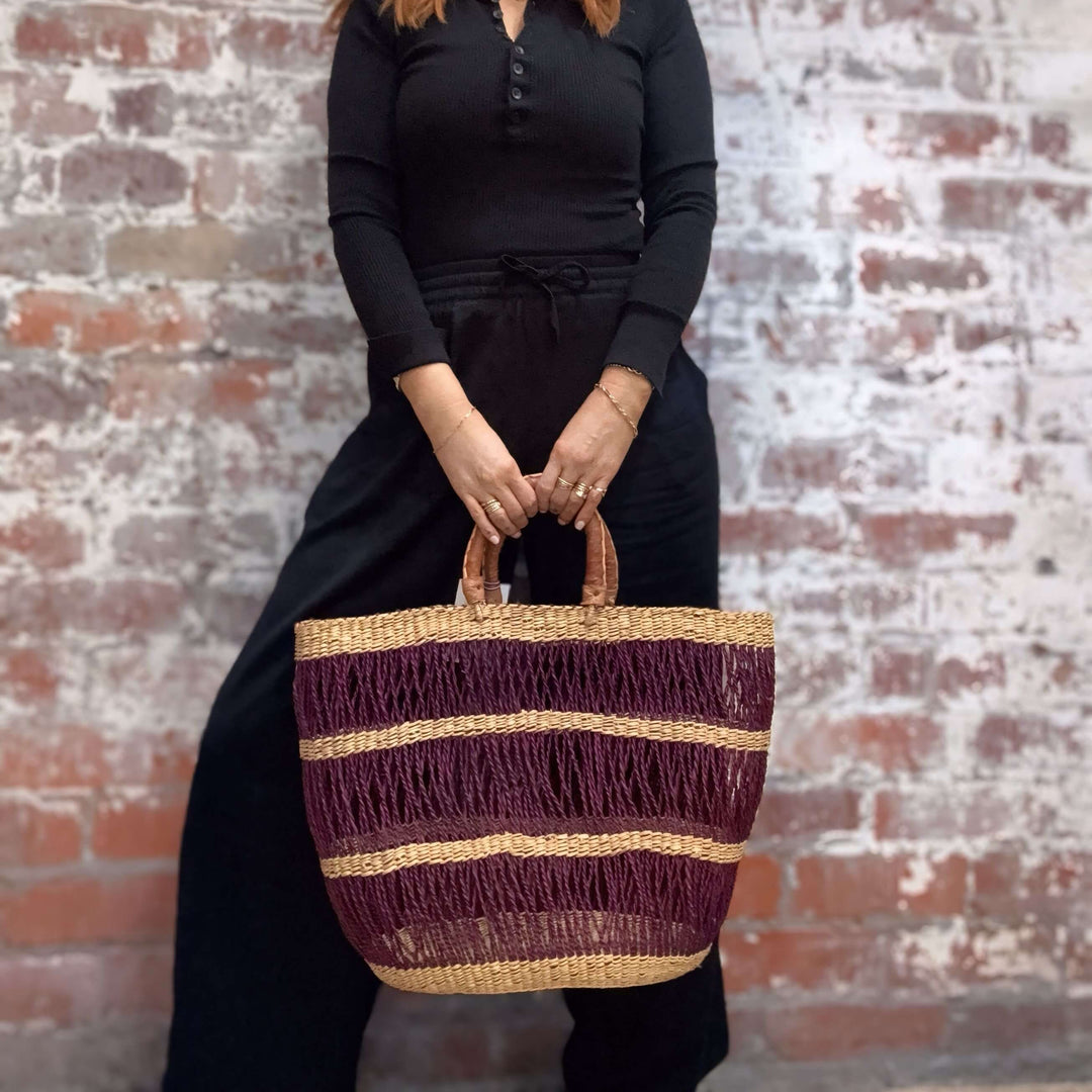 African Baskets - Open Weave Basket in Multiple Colours