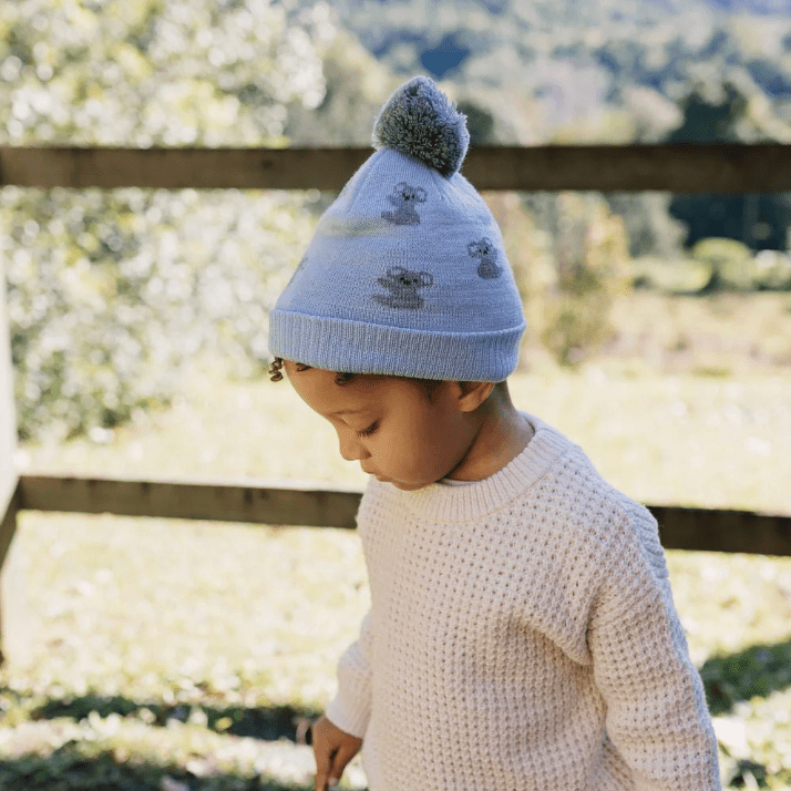 Acorn Kids | Merino Wool Beanie in Koala, Lemon &amp; Puppy - Baby &amp; Kids - Acorn Kids