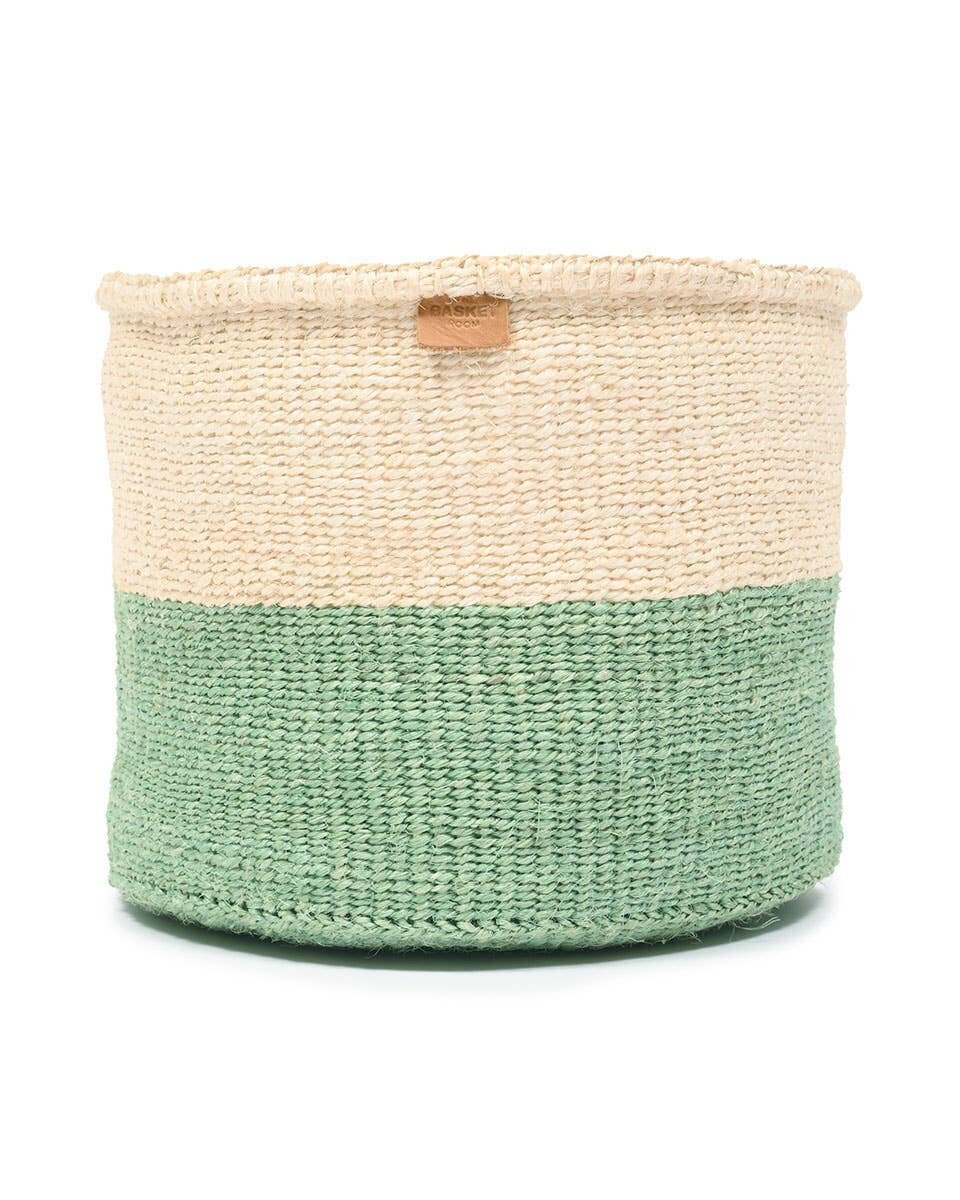 African Basket - Wilaya Green Woven Basket - Baskets