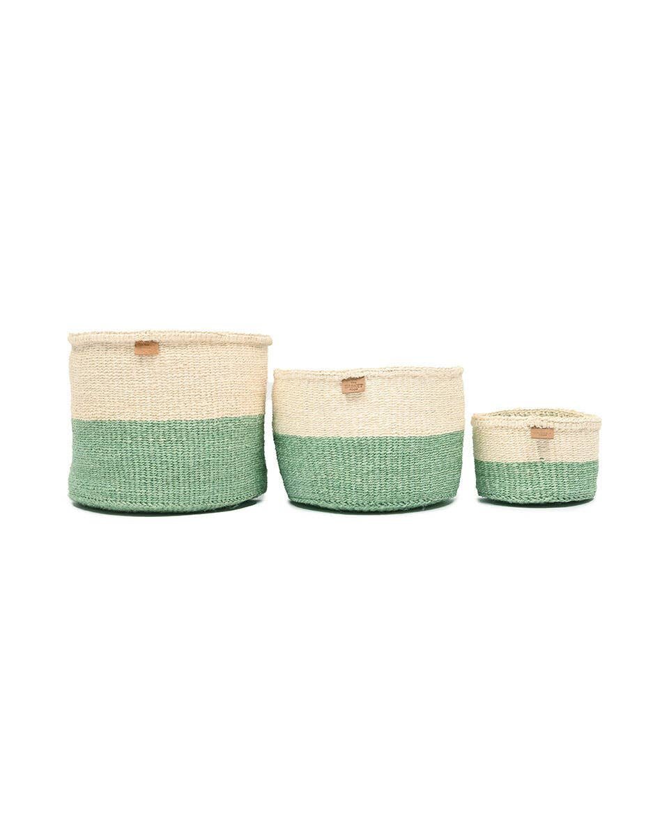 African Basket - Wilaya Green Woven Basket - Baskets