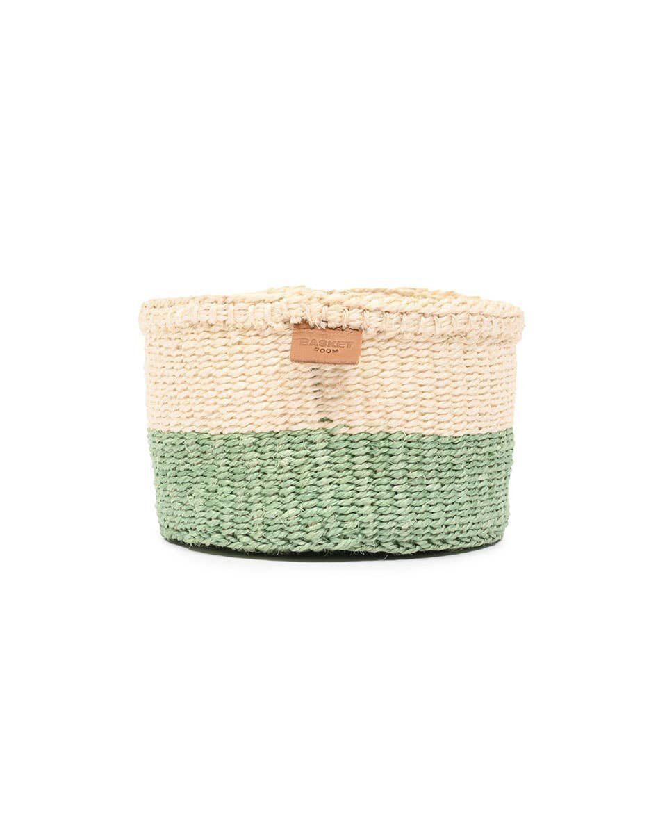 African Basket - Wilaya Green Woven Basket - Baskets