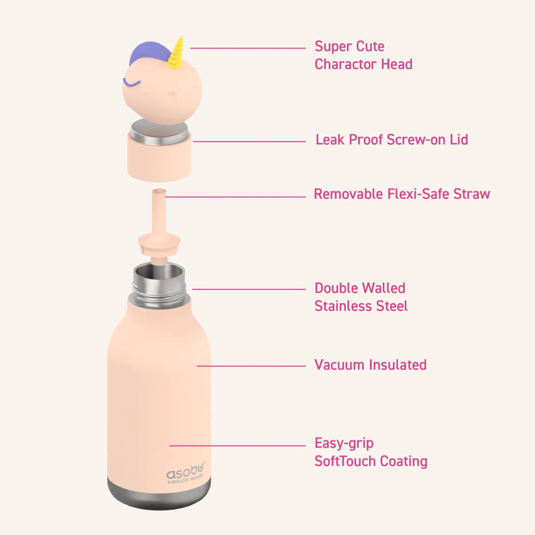 Asobu Bestie Bottle - Unicorn Drink Bottle for Kids - Baby & Kids