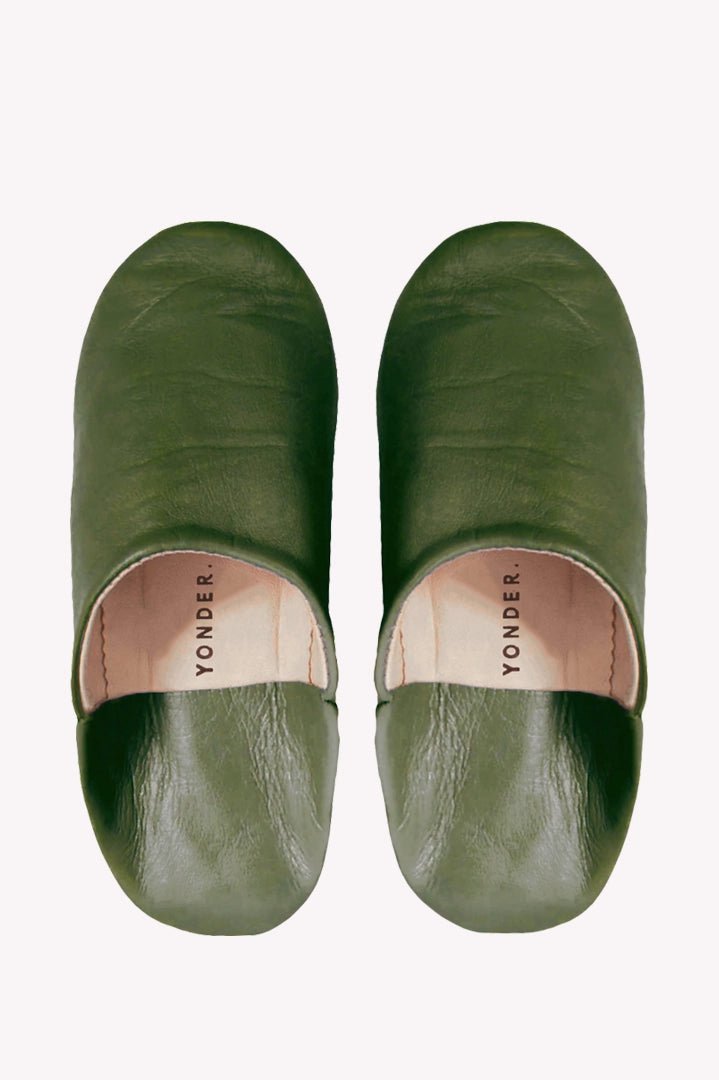 Babouche Moroccan Slippers - Olive - Slippers