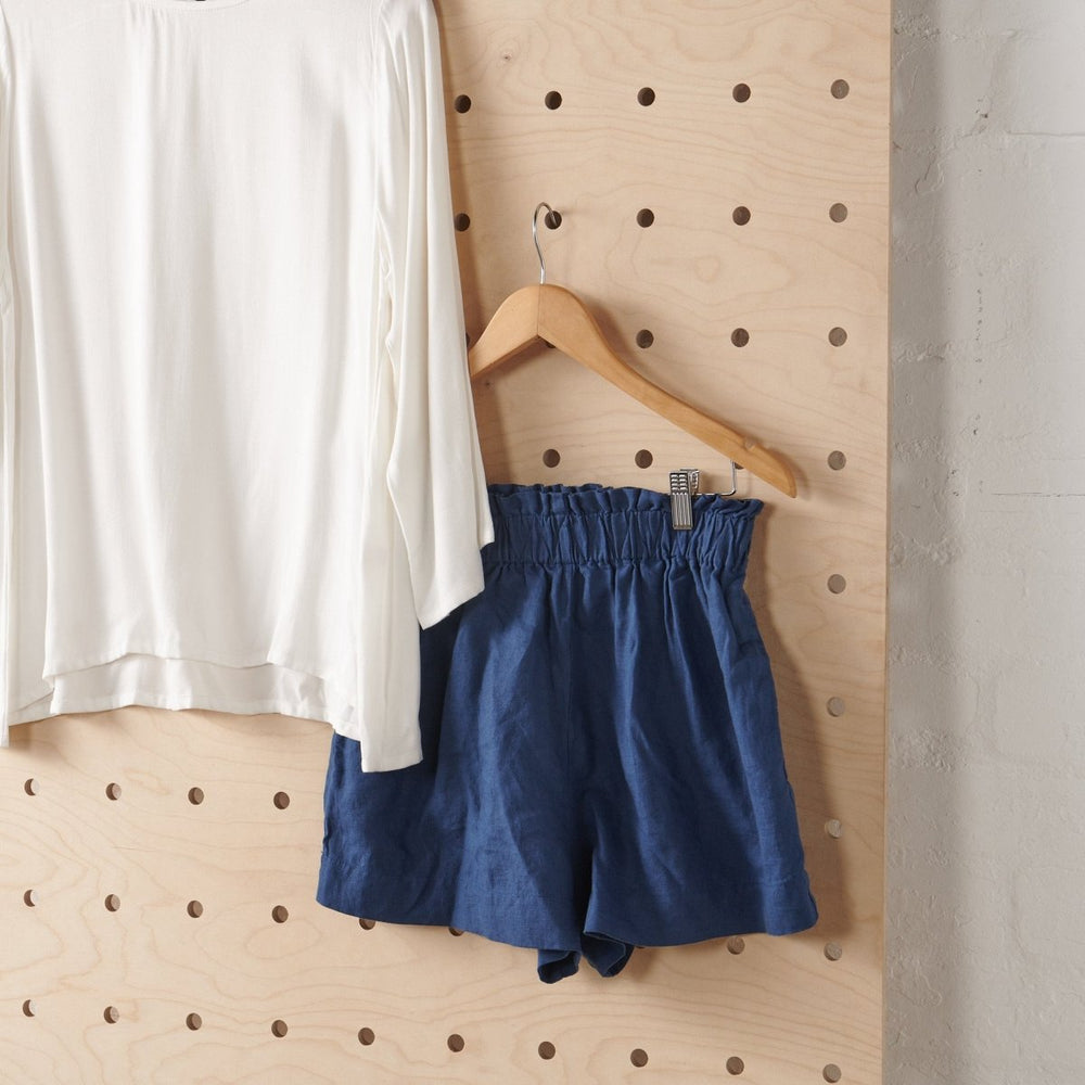 Bamboo Long Sleeve Tee & Linen Short Set-Jade and May-Shirt and Short Set-Jade and May