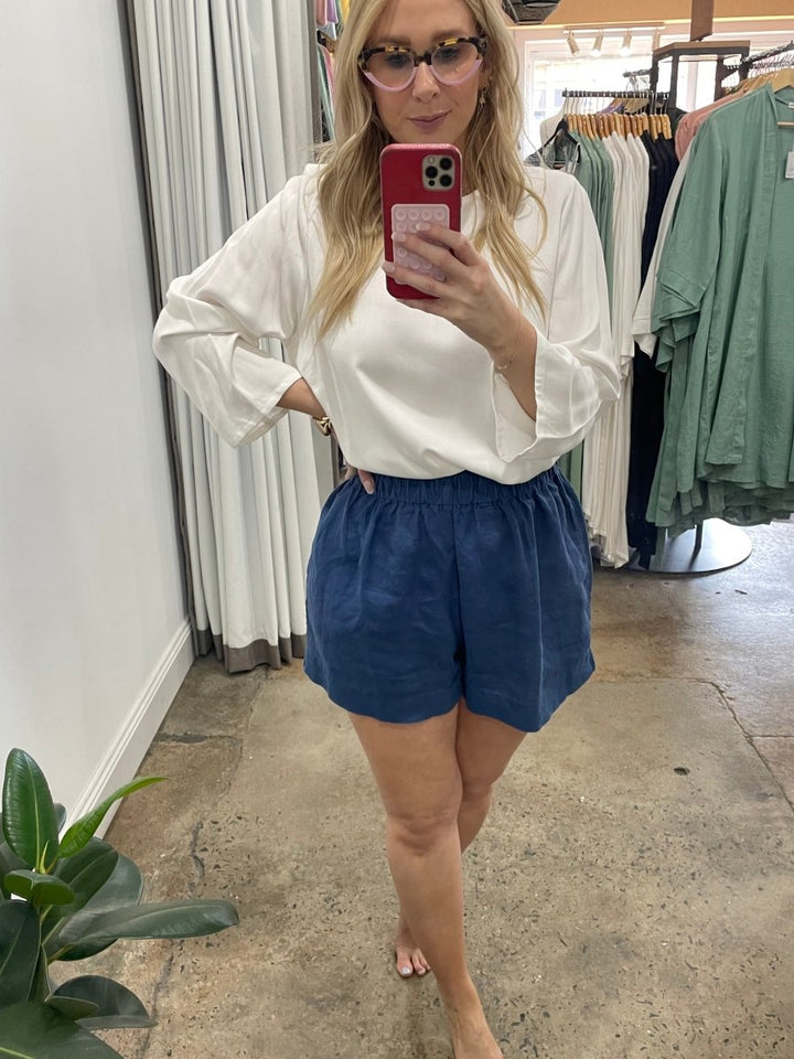 Bamboo Long Sleeve Tee & Linen Short Set - Shirt and Short Set