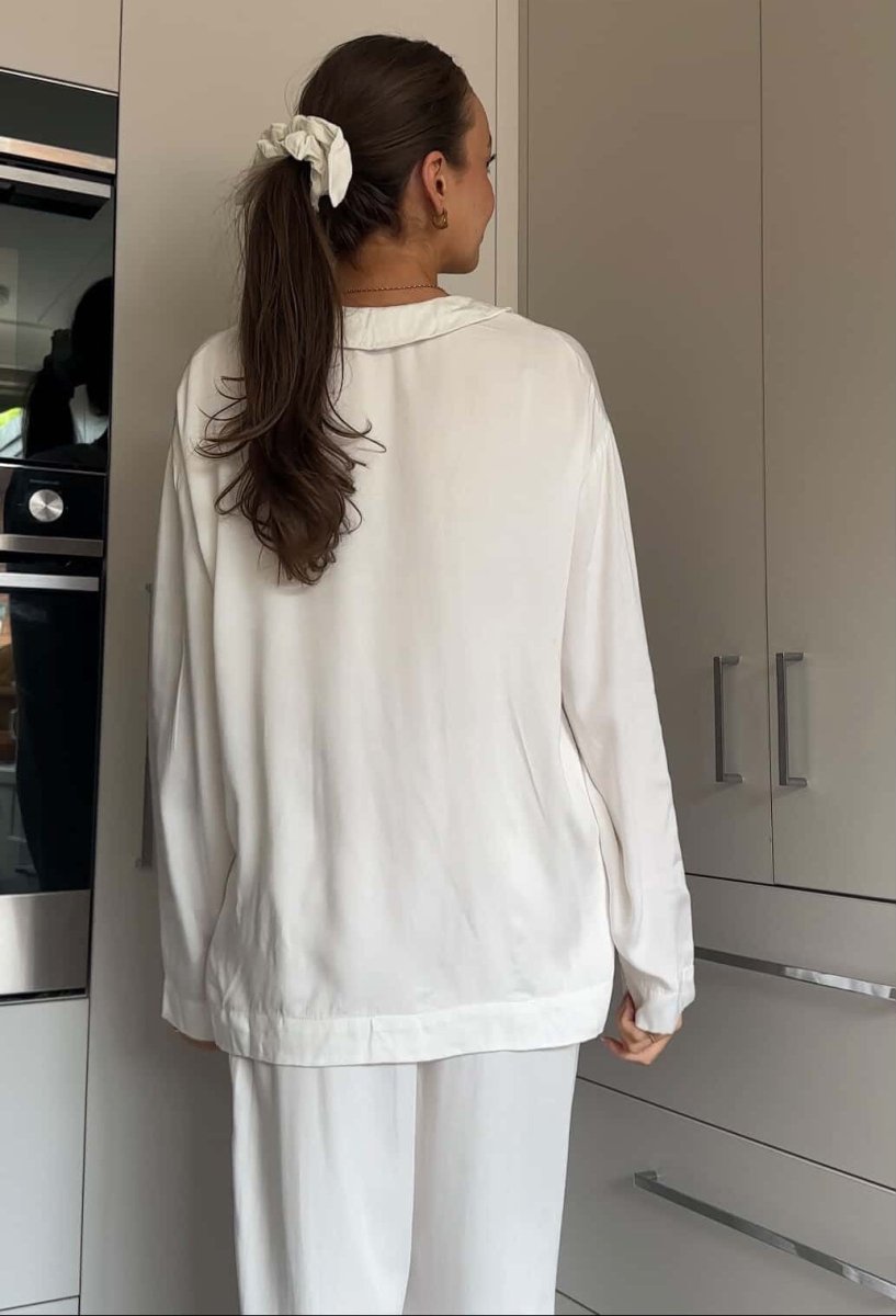 Bamboo Pyjama - Classic Set in White - Pyjamas