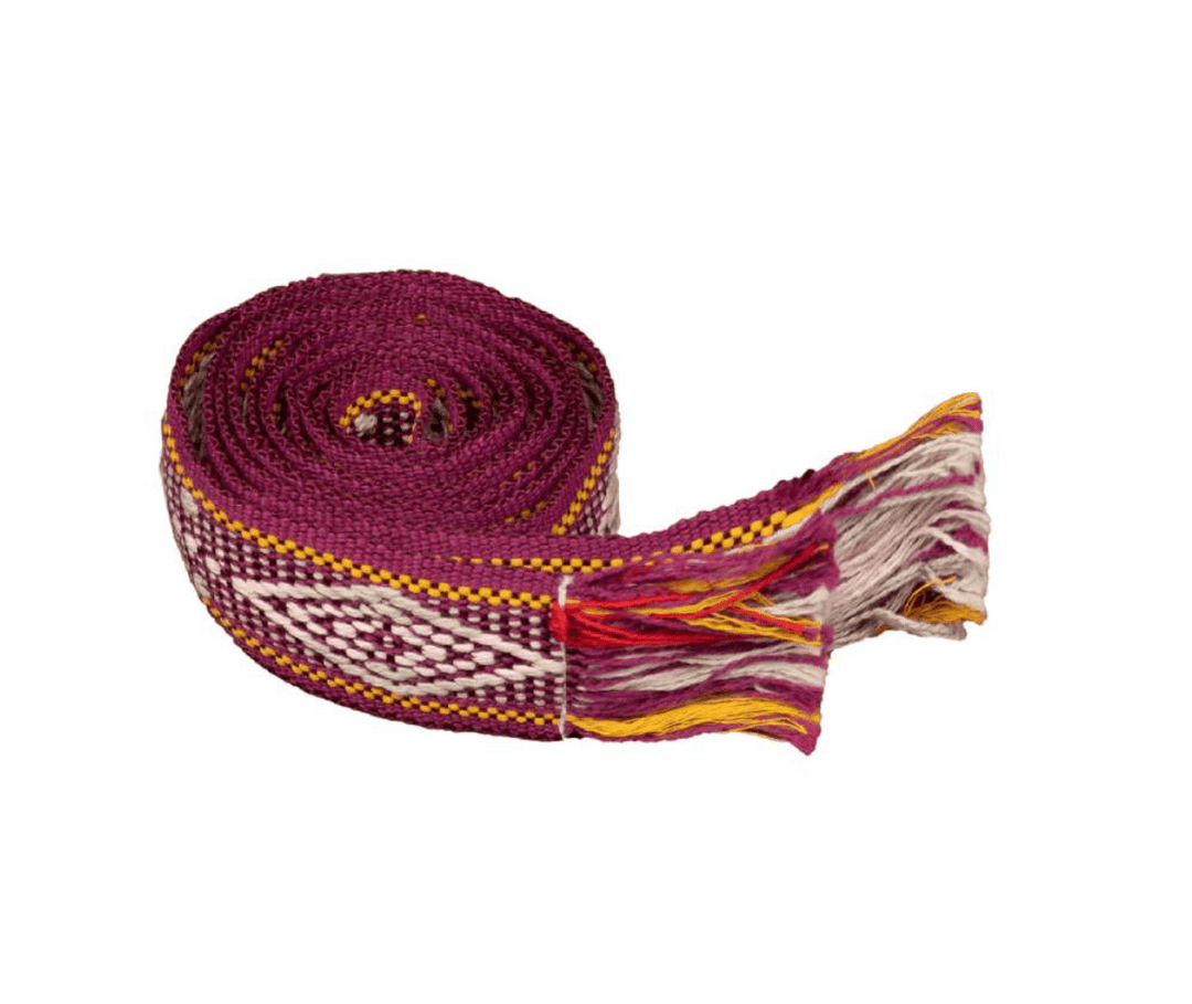 Bands of L.A Diamond Mix - Pink, Yellow & Burgundy Print Woven Belt - Belt